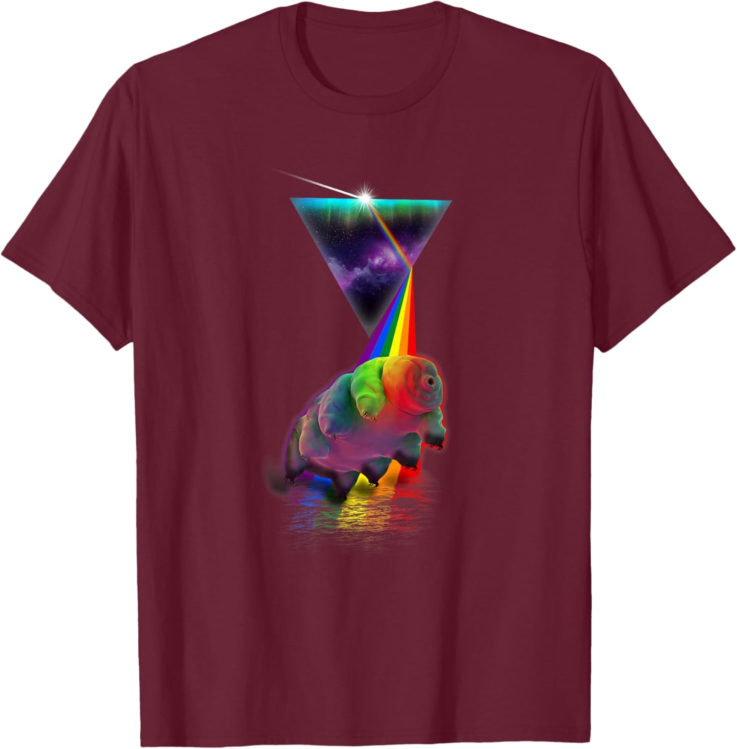 Vintage Retro Prism Tardigrade T-Shirt - T-Shirt | Maroon