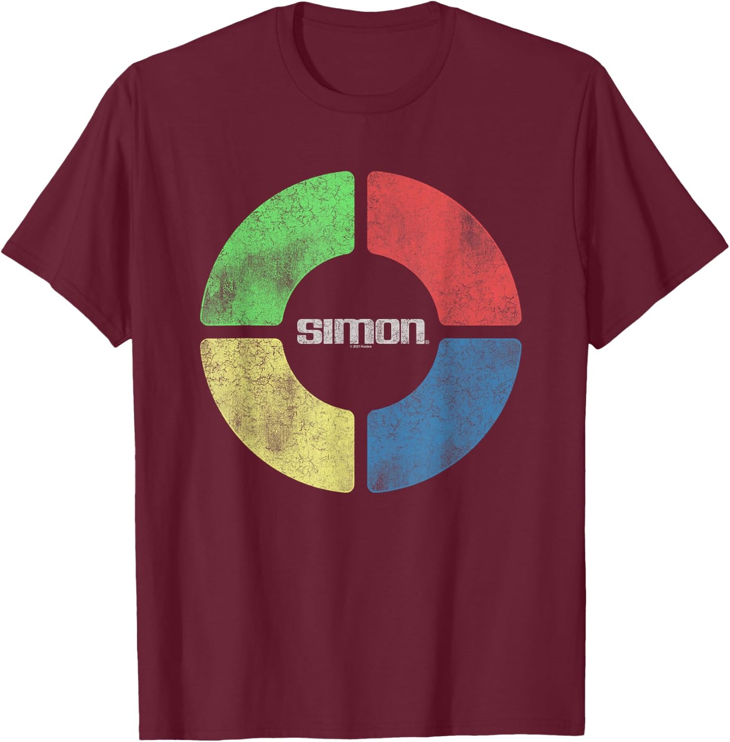 Simon Simple Simon Distressed T-Shirt - T-Shirt | Maroon