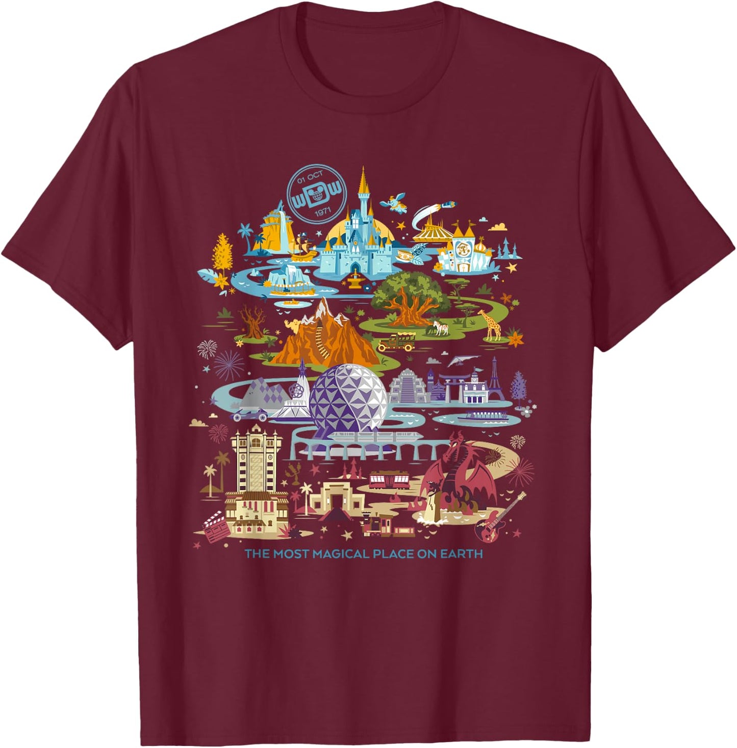 Disney Walt Disney World 50th Anniversary T-Shirt - T-Shirt | Maroon