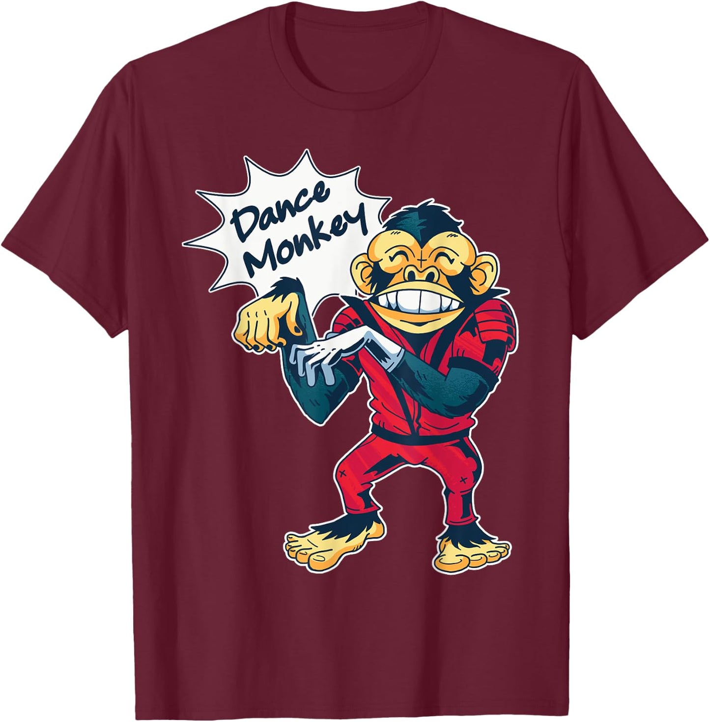 Funny Dance Monkey Music Dancing 90s T-Shirt - T-Shirt | Maroon