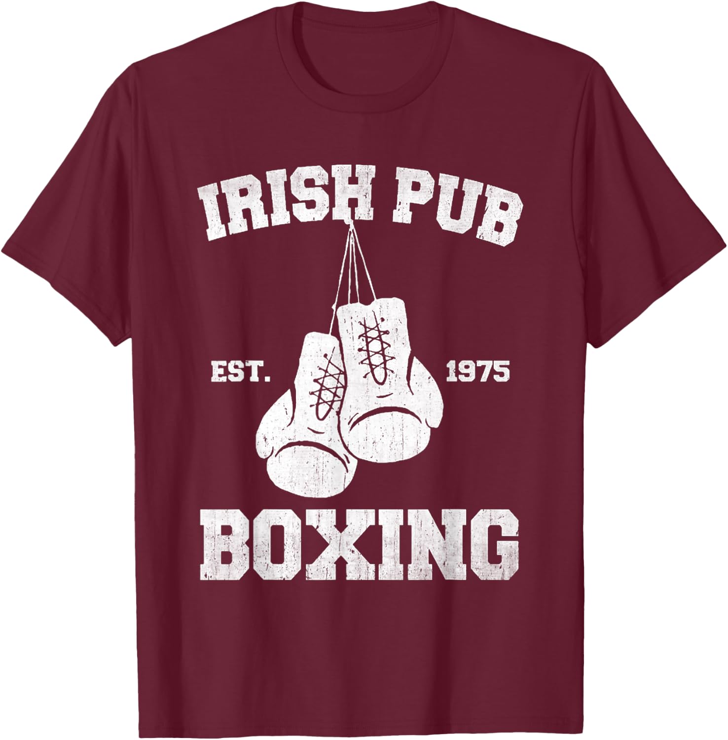 Vintage Irish Pub Est 1975 Boxing Day T-Shirt - T-Shirt | Maroon