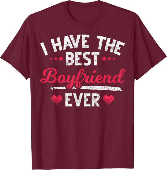 Ich haben den besten Freund aller Zeiten Heart Girlfriend T-Shirt - T-Shirt | Maroon