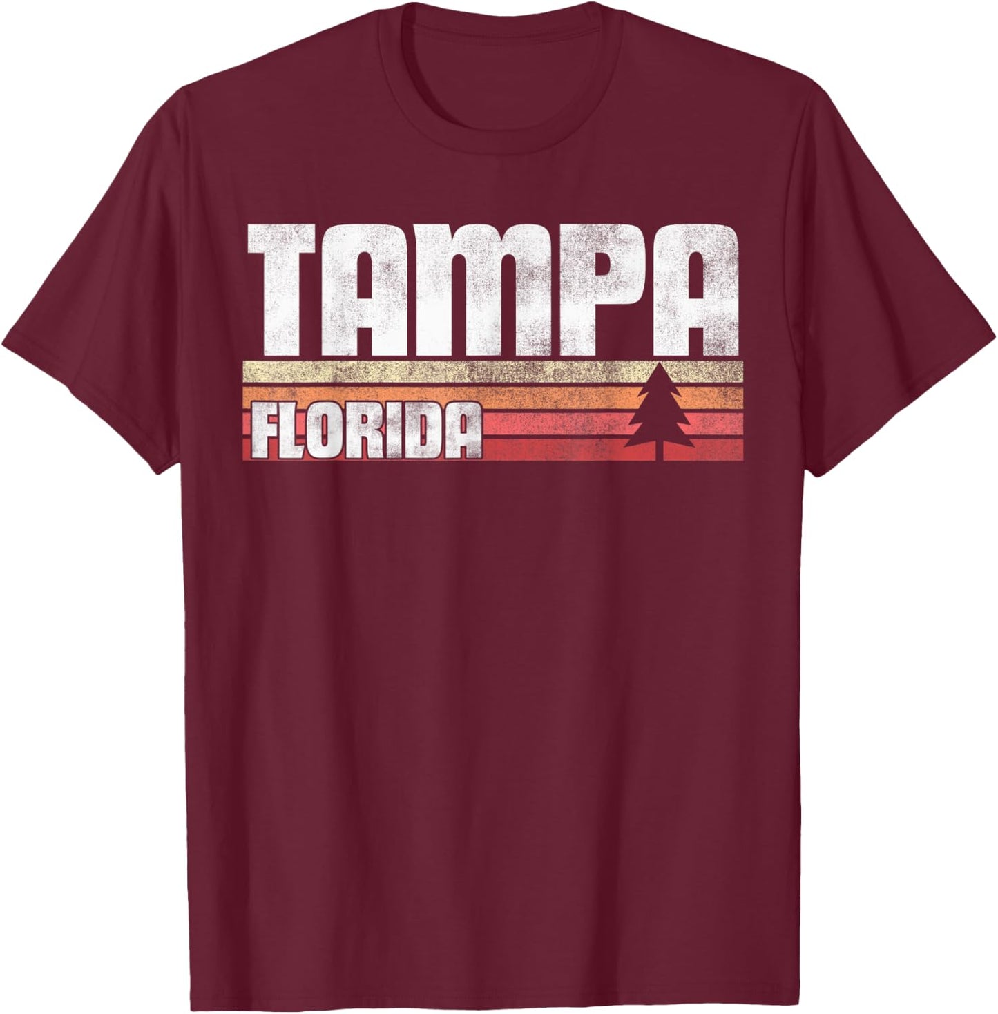 Tampa Florida FL Gift Retro Style Vintage 70s 80s 90s Home T-Shirt - T-Shirt | Maroon