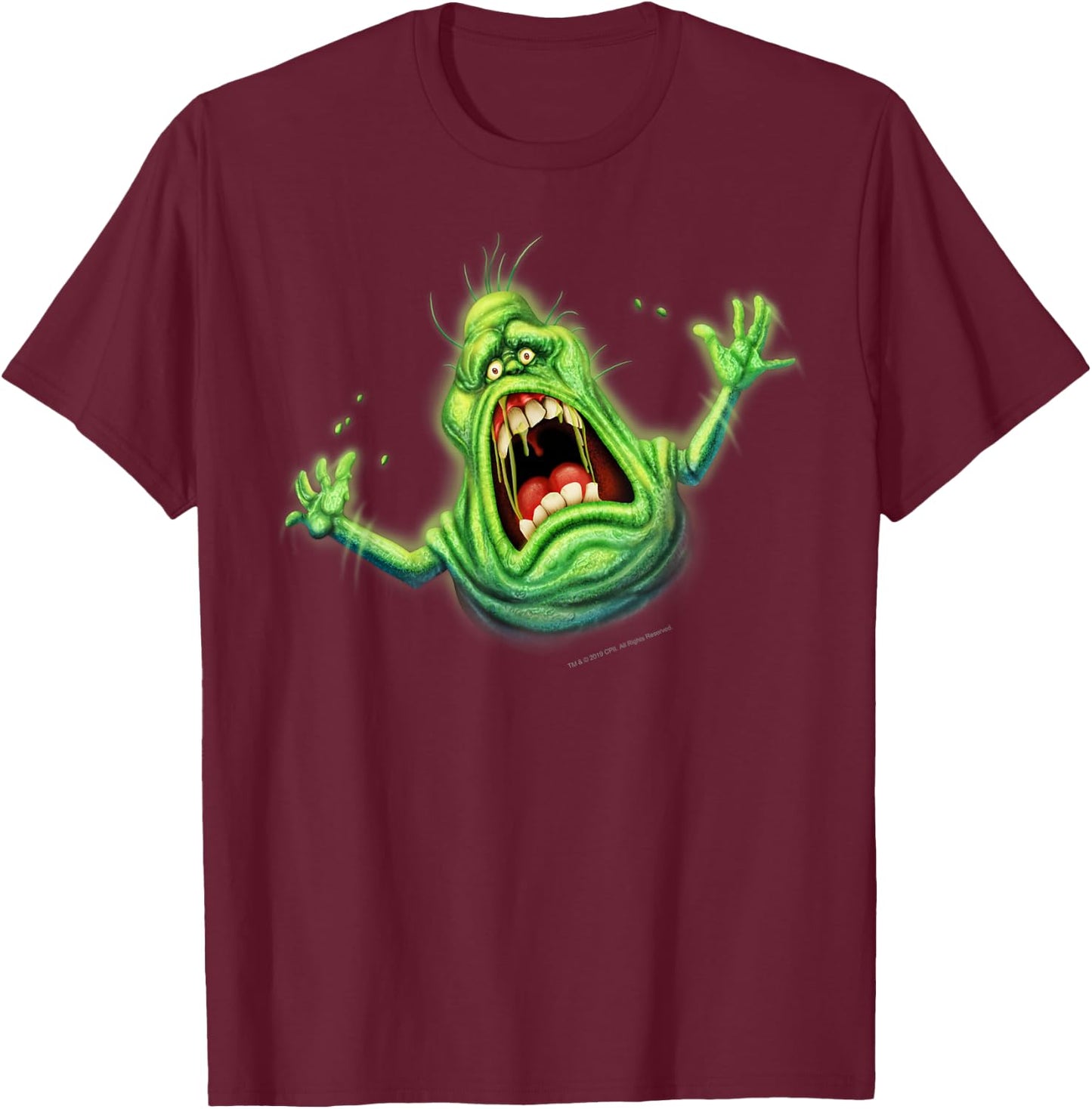 Ghostbusters Slimer Screaming Portrait T-Shirt - T-Shirt | Maroon