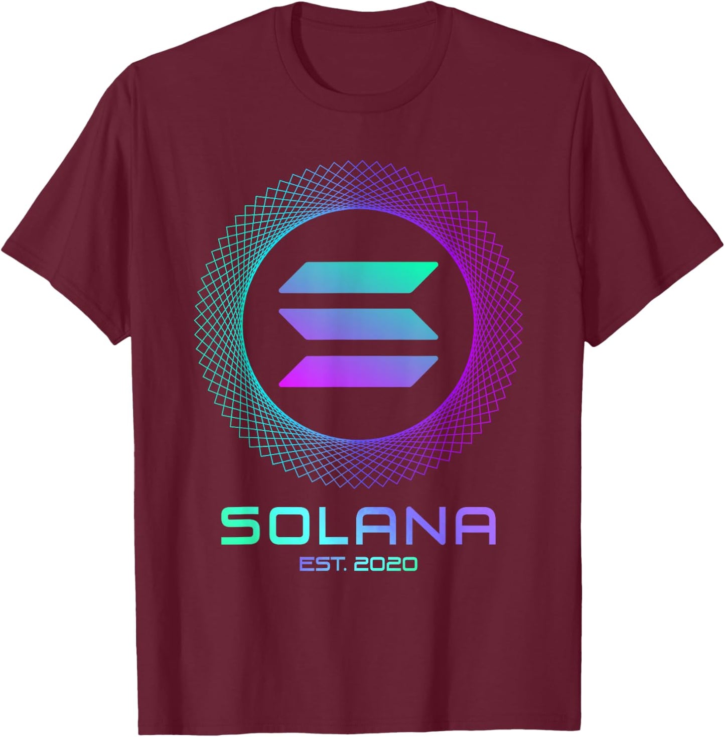 Solana SOL Coin Crypto Logo Blockchain | Solana T-Shirt - T-Shirt | Maroon