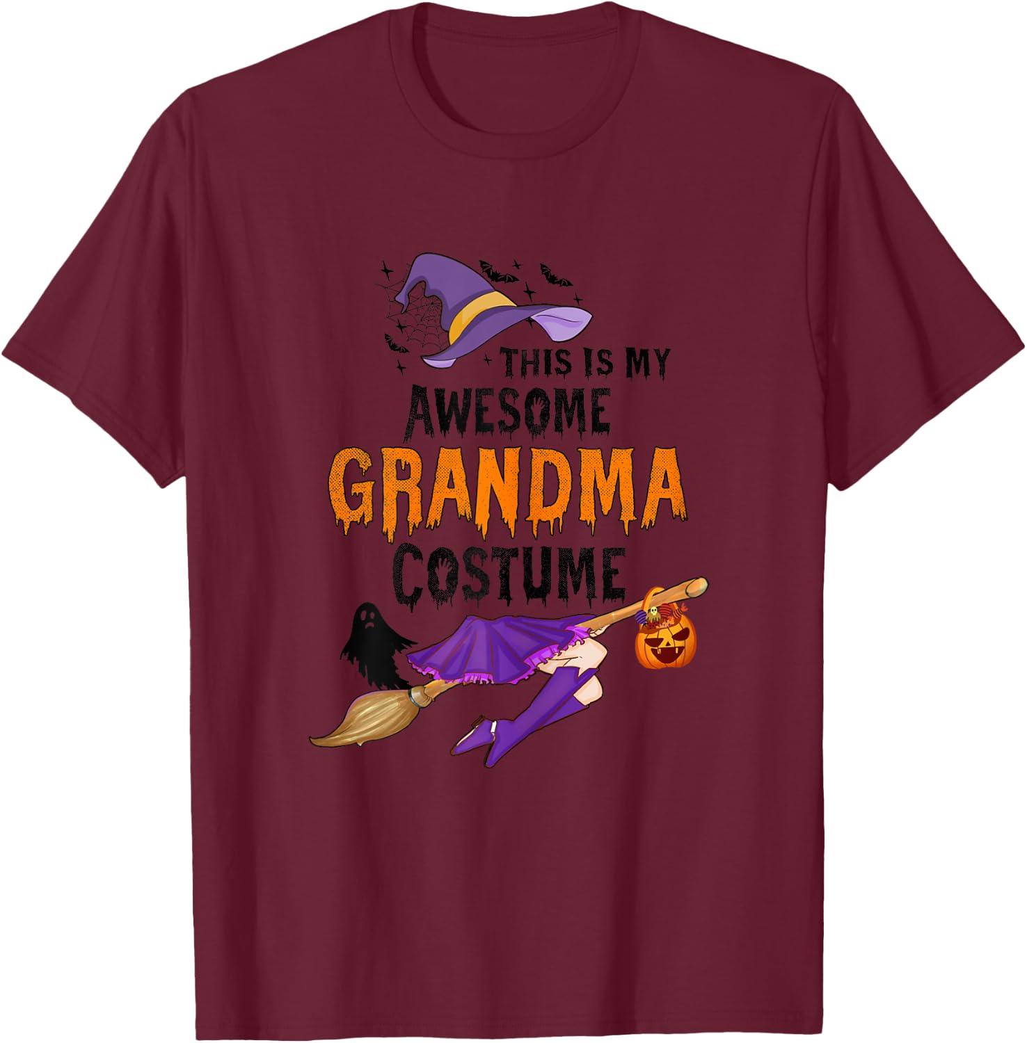 This Is My Awesome Grandma Costume Halloween Spooky Women T-Shirt - T-Shirt | Maroon