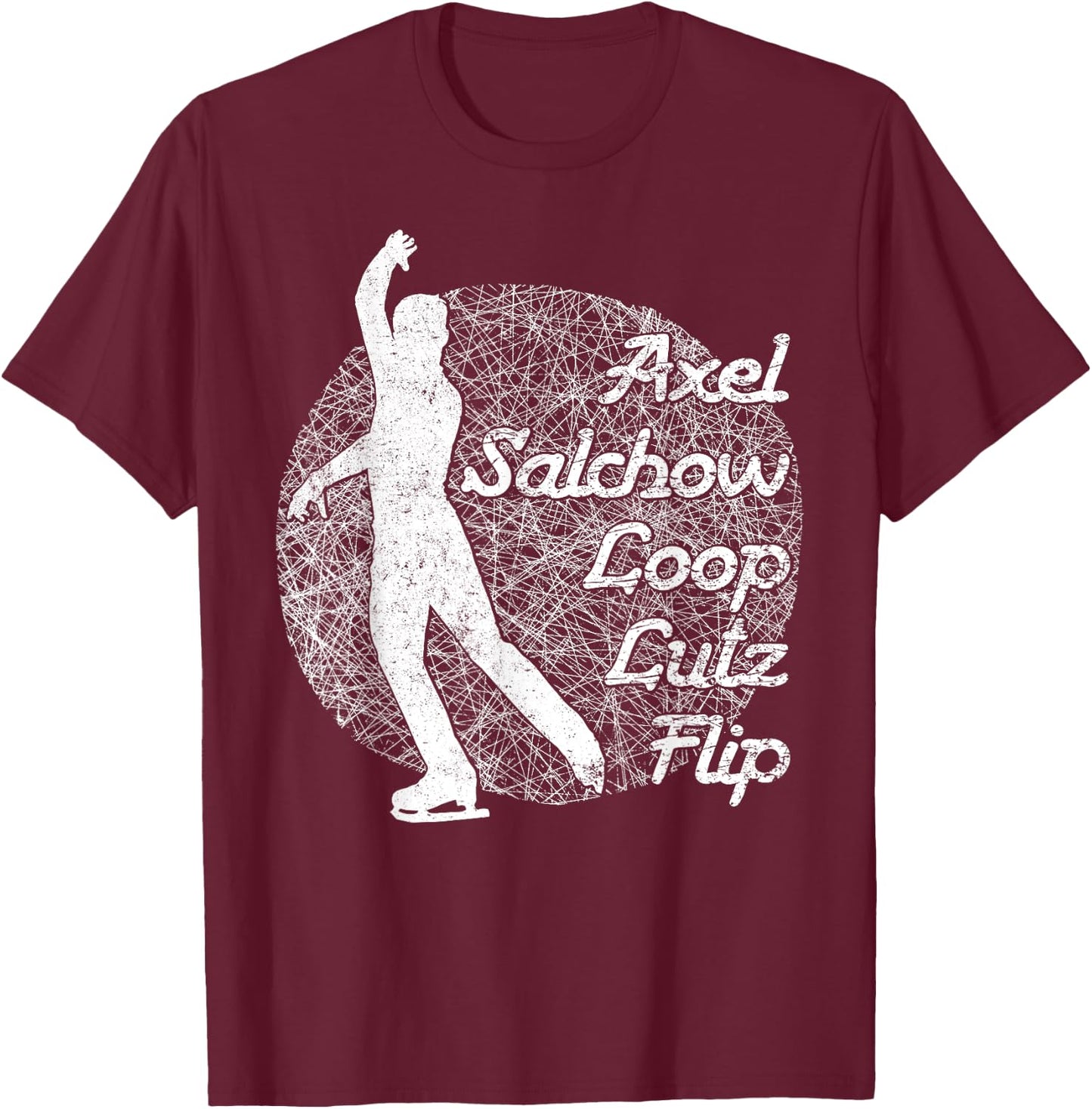 Figure Skating Jumps & Spins Funny Ice Lover Gift T-Shirt - T-Shirt | Maroon