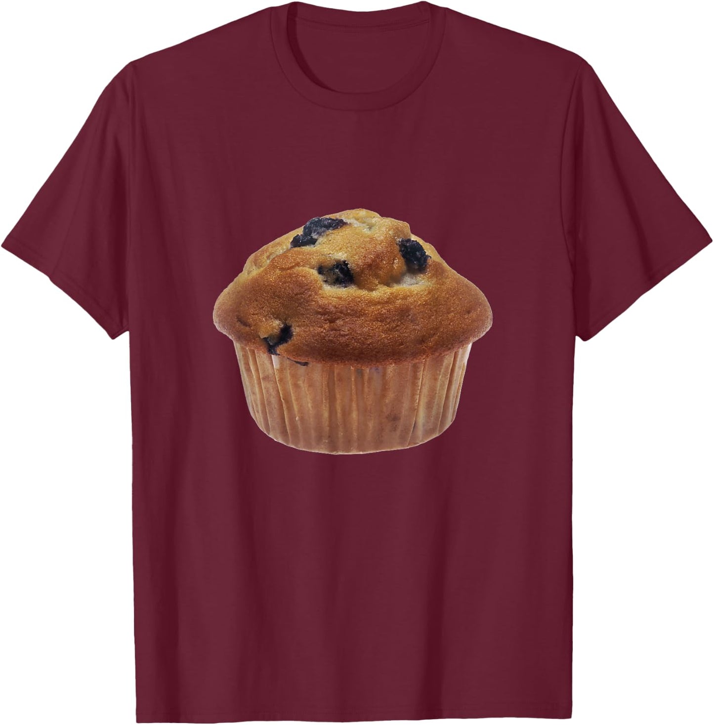 Muffin with Blueberries T-Shirt - T-Shirt | Maroon