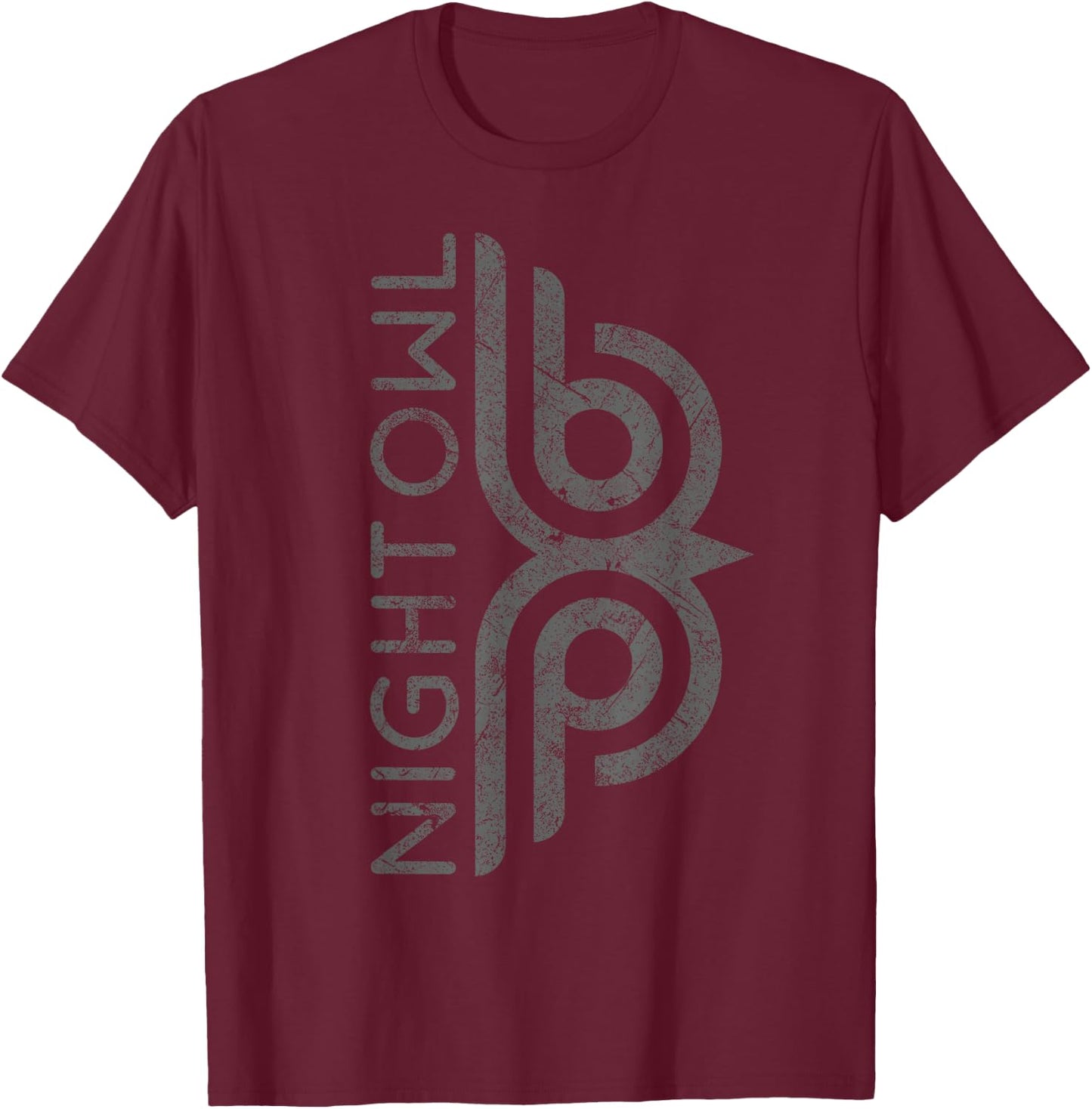 Night owl cool distressed retro insomniac retro owl graphic T-Shirt - T-Shirt | Maroon