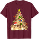 Pug Dogs Tree Christmas Sweater Xmas Pet Animal Dog Gifts Women Kids T-Shirt - T-Shirt | Maroon