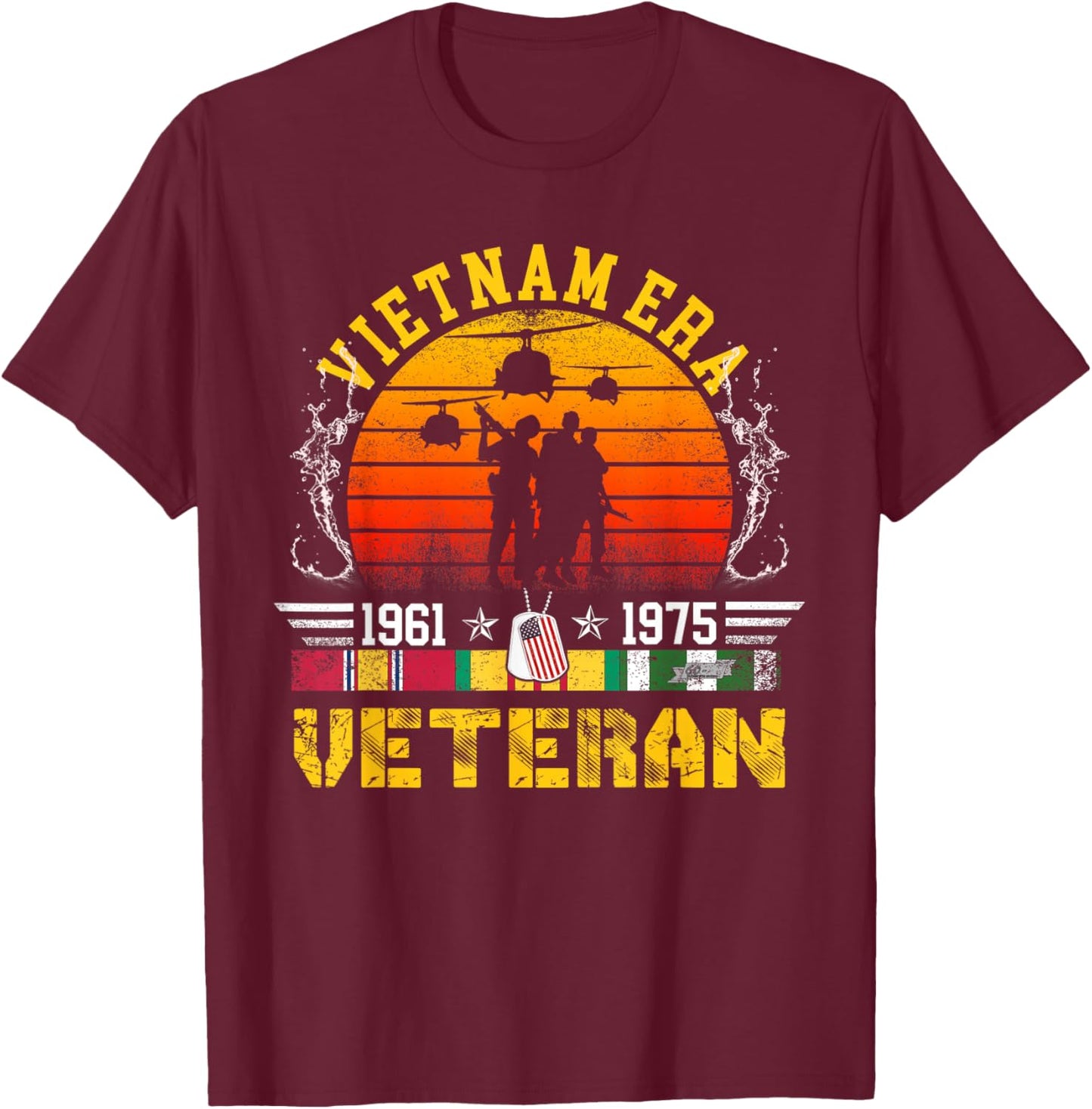 Veteran Gift Vietnam War Era Retired Soldier T-Shirt - T-Shirt | Maroon