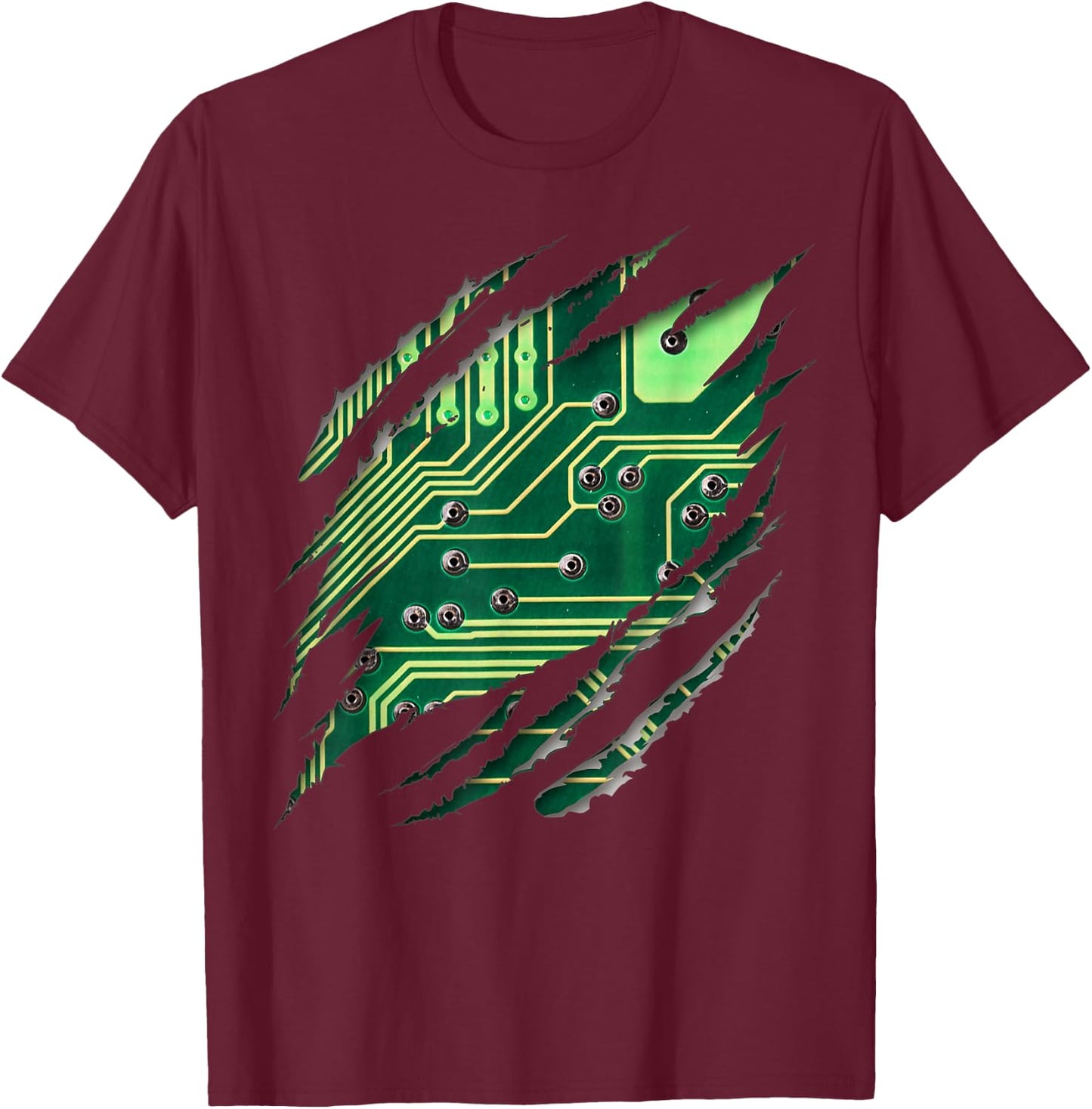Computer Engineer Circuit Board Gift T-Shirt - T-Shirt | Maroon