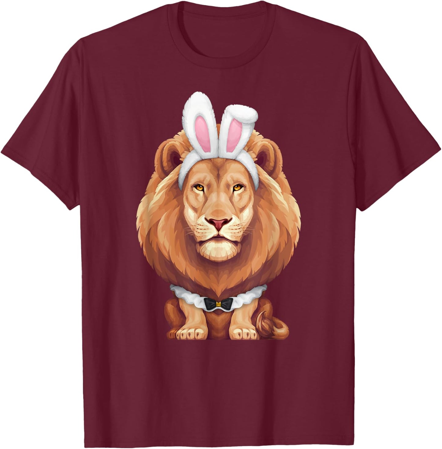 Lion in the Easter Bunny Costume T-Shirt - T-Shirt | Maroon