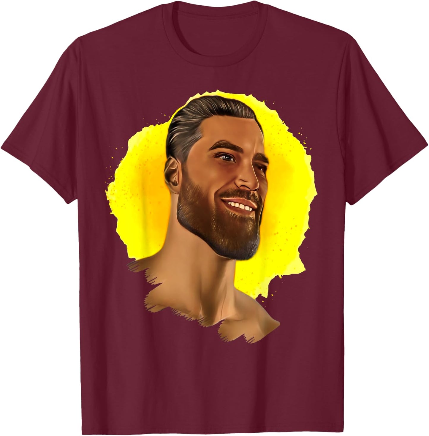 Funny Gigachad Meme Giga Chad Alpha Male Sigma Male Memes T-Shirt - T-Shirt | Maroon