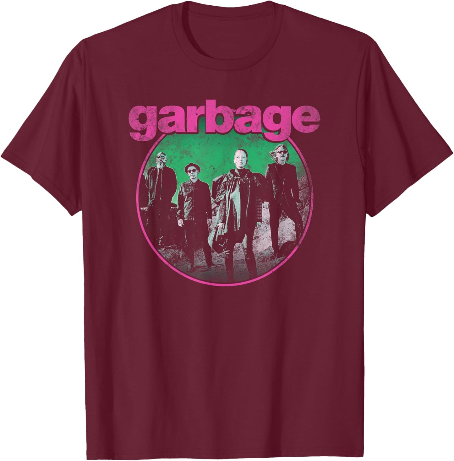 Garbage - Circle Photo T-Shirt - T-Shirt | Maroon
