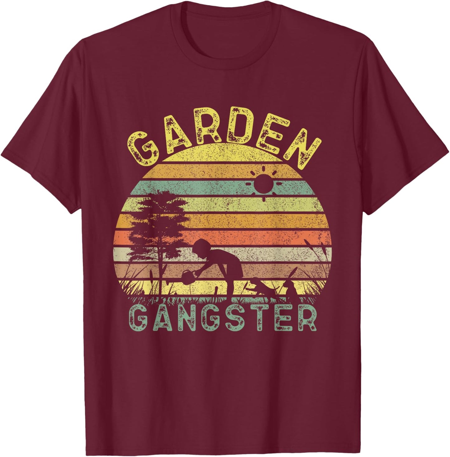 Garden Gangster Funny Gardening Shirt for Gardeners T-Shirt - T-Shirt | Maroon