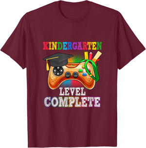 Kindergarten Level Complete Last Day Of School Graduation T-Shirt - T-Shirt | Maroon
