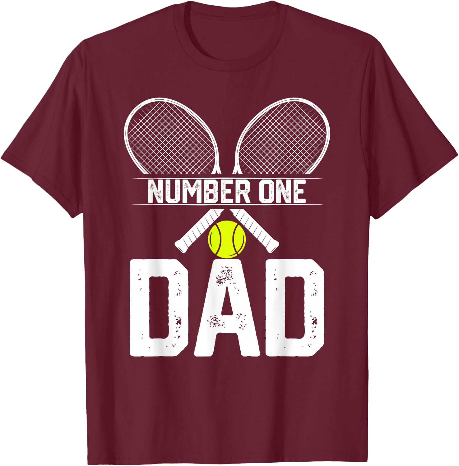 Number One Tennis Dad Tennis Player Father's Day T-Shirt - T-Shirt | Maroon