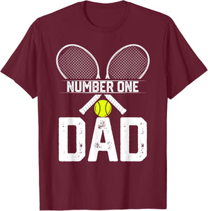 Number One Tennis Dad Tennis Player Father's Day T-Shirt - T-Shirt | Maroon