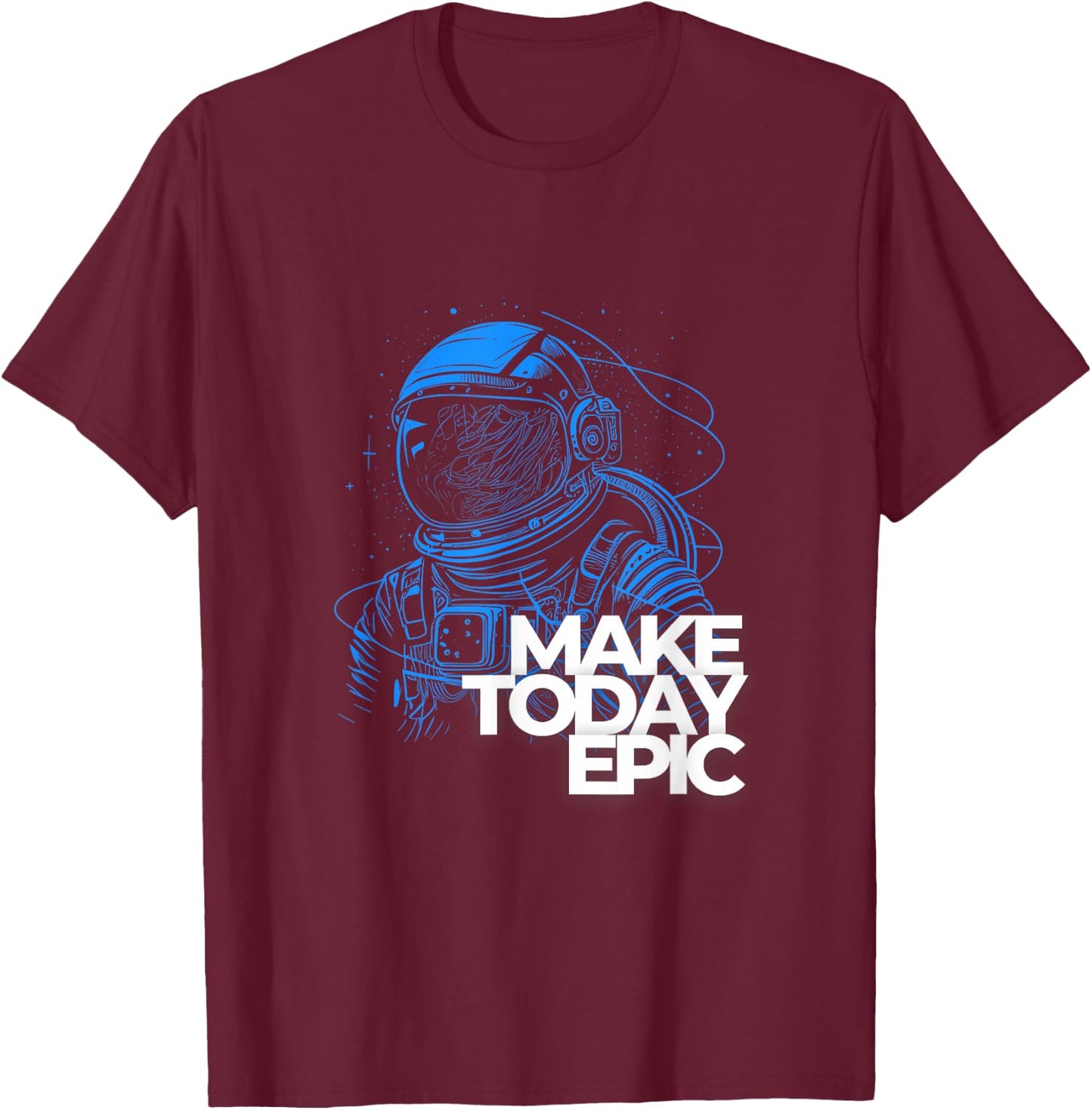 Make Today Epic, Vintage Space, Galaxy, Spaceman Graphic T-Shirt - T-Shirt | Maroon
