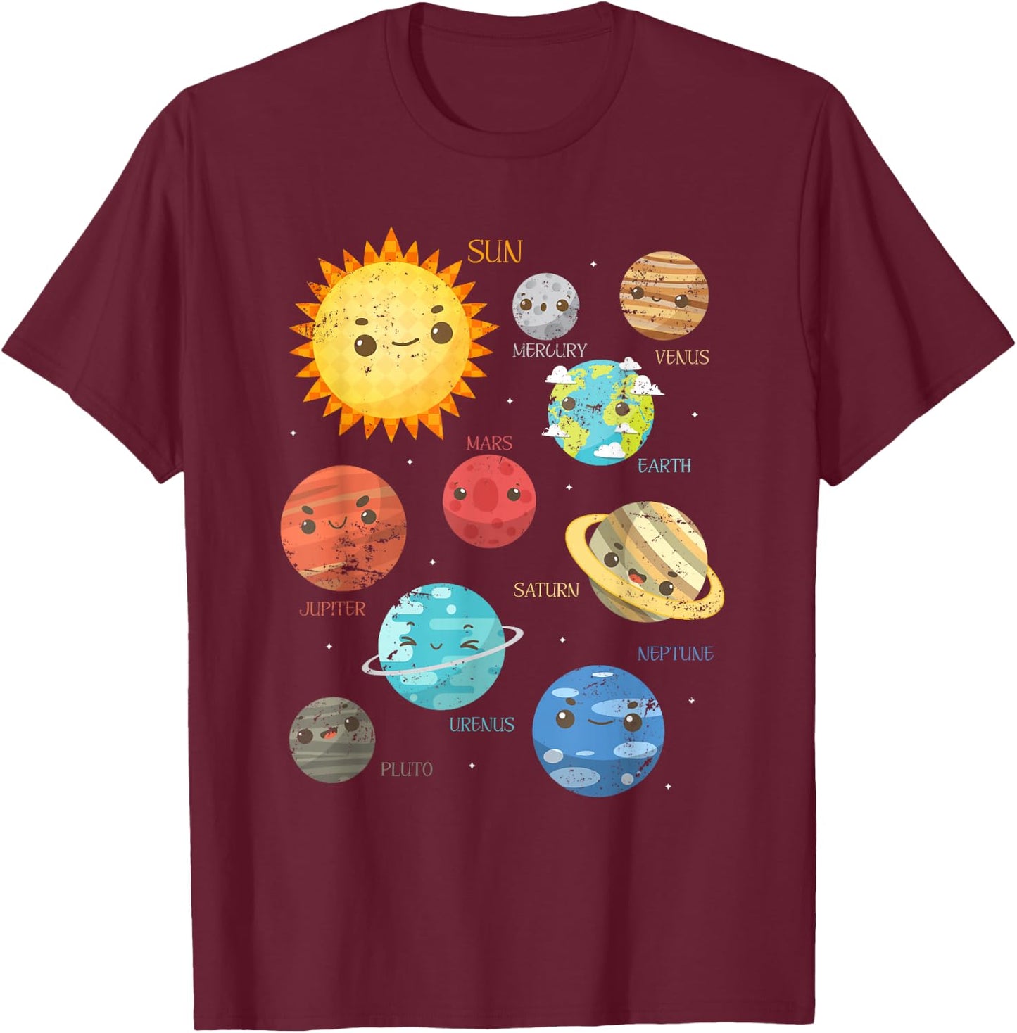 Planets Astrophysicist Toddlers Gift Telescope Astronomy T-Shirt - T-Shirt | Maroon