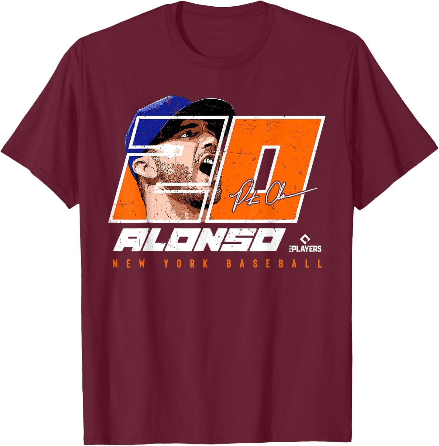 Pete Alonso - Silhouette Polar Bear New York MLBPA T-Shirt - T-Shirt | Maroon