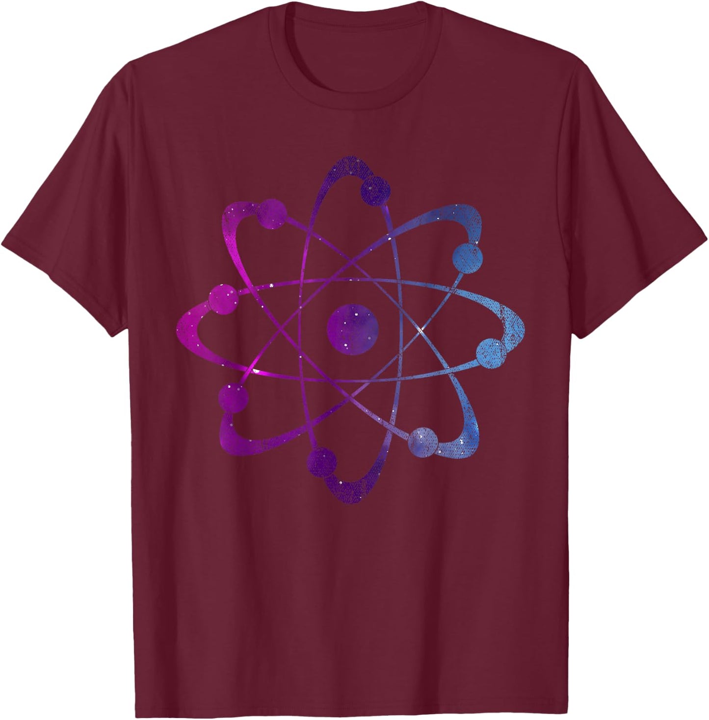 Atom Physicist Scientist Nerd Gift Physics T-Shirt - T-Shirt | Maroon