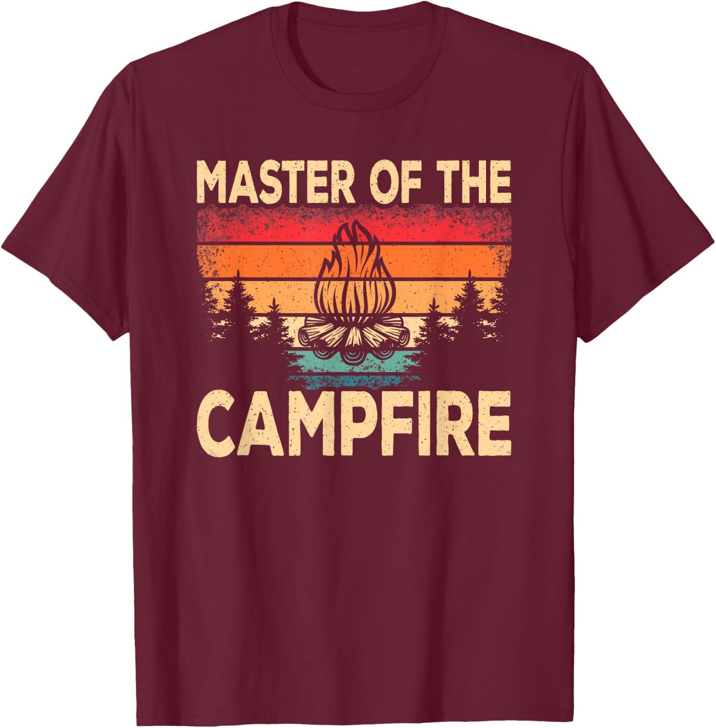 Funny Master Of The Campfire Camper Outdoorlife Camping T-Shirt - T-Shirt | Maroon