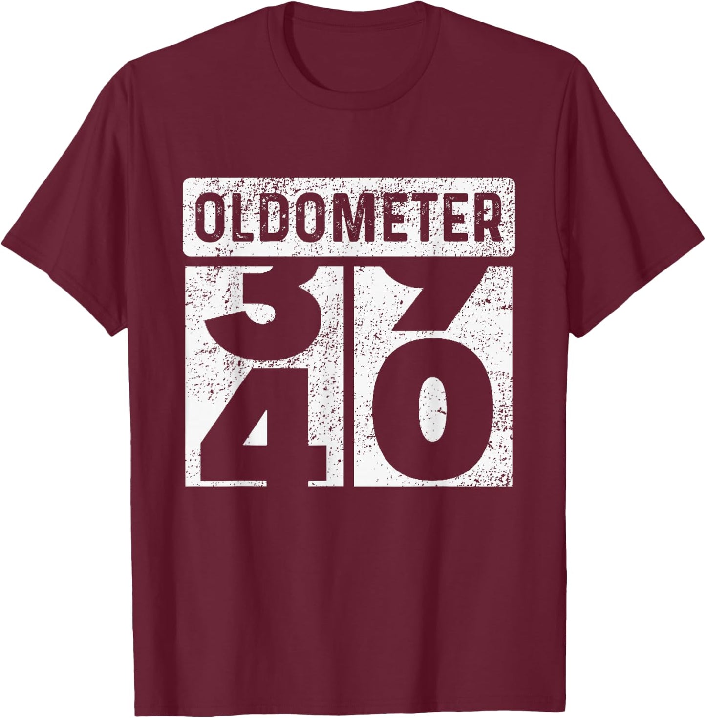 Oldometer Odometer Funny 40th Birthday Party Turning 40 Joke T-Shirt - T-Shirt | Maroon