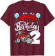 It`s My Birthday Party 2 Themed Motorcycle Birthday T-Shirt - T-Shirt | Maroon