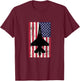 Patriotic F-16 Fighter Jet American Flag T-Shirt - T-Shirt | Maroon