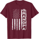 Grandpa Vintage American Flag Father's Day 4th of July Papa T-Shirt - T-Shirt | Maroon