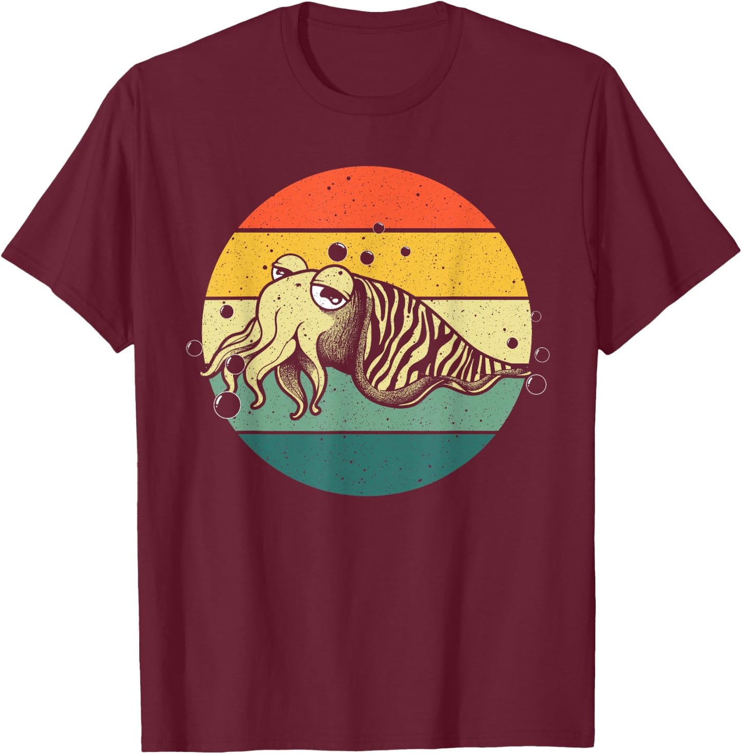 Cute Cuttlefish Design Men Women Cuttlefish Lovers Fishing T-Shirt - T-Shirt | Maroon