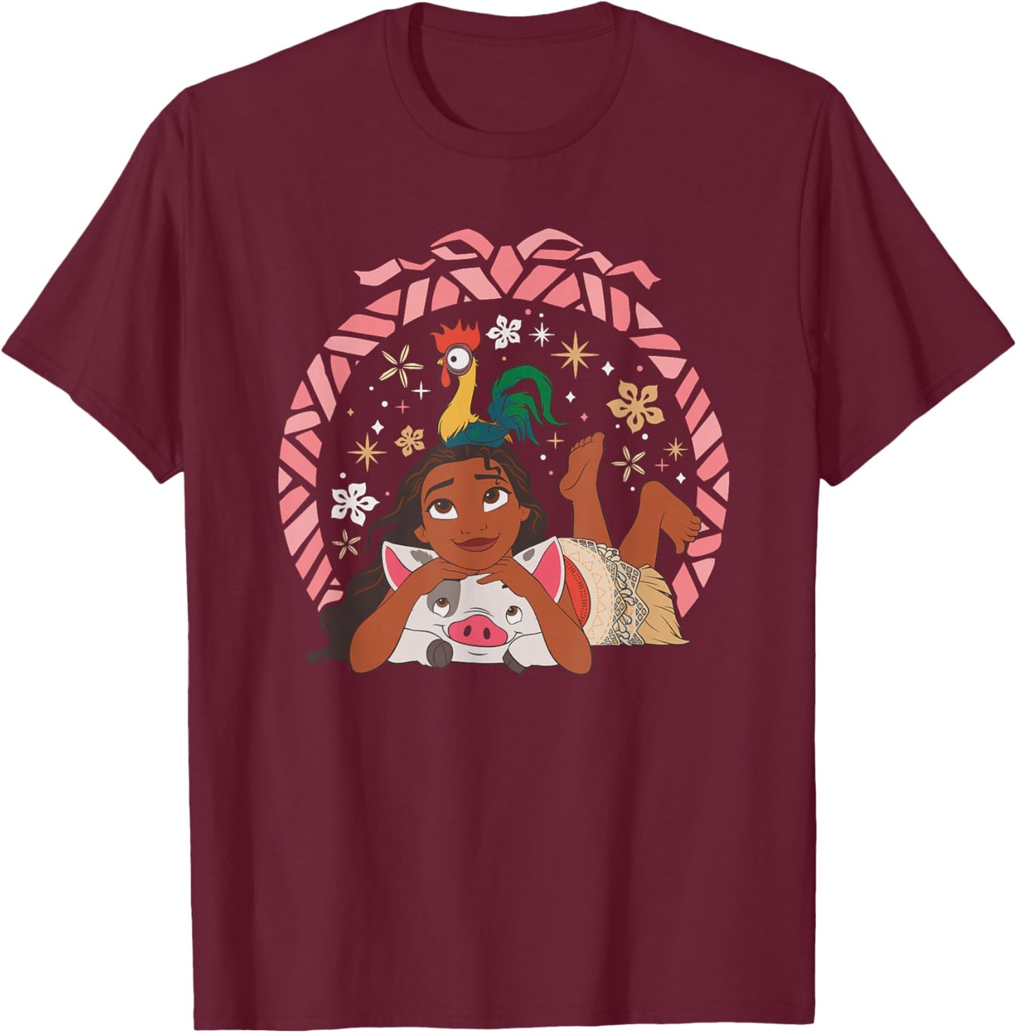 Disney Princess Moana HEI HEI and Pua Holiday T-Shirt - T-Shirt | Maroon