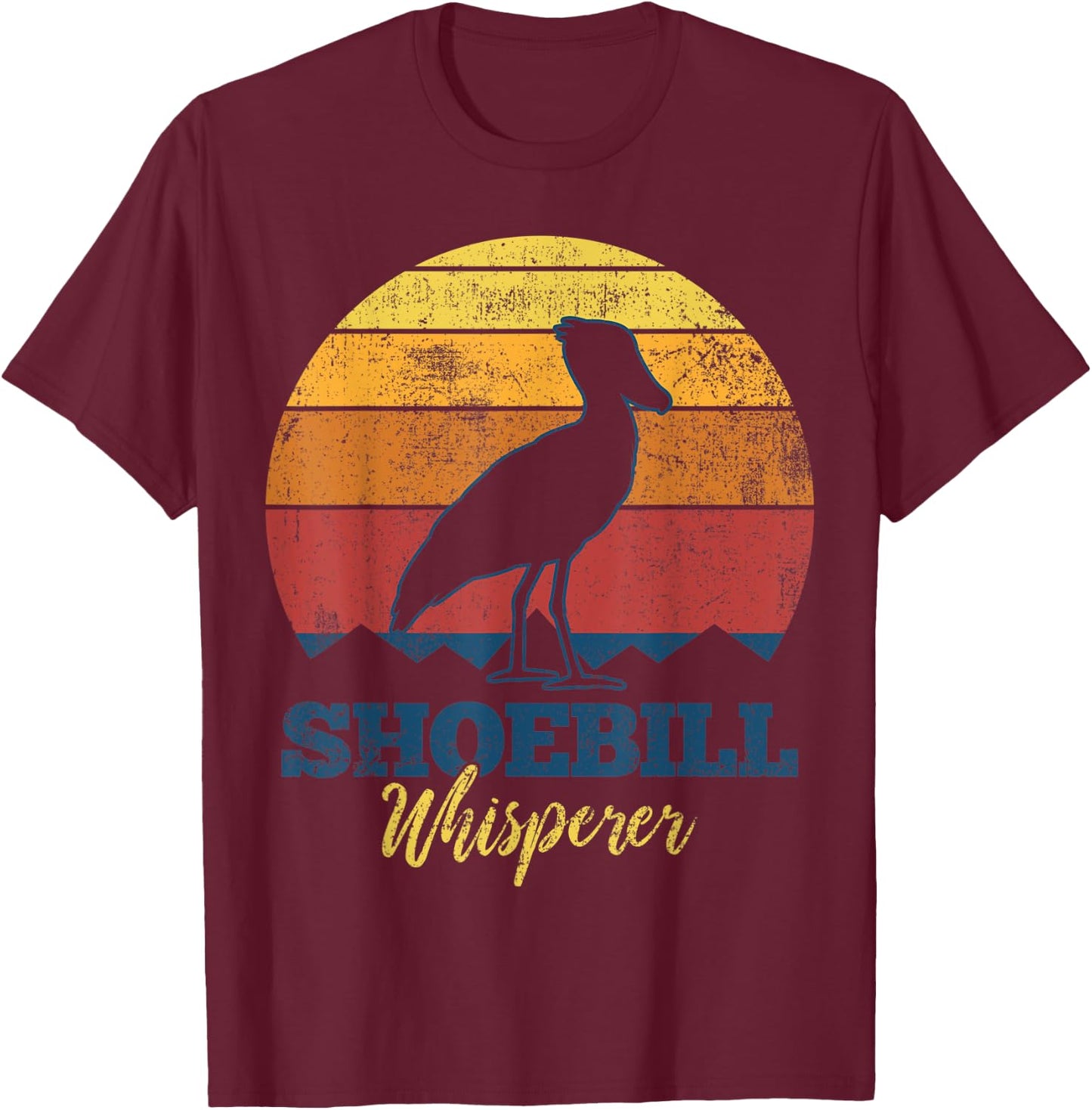 Shoebill Stork Bird T-Shirt - T-Shirt | Maroon
