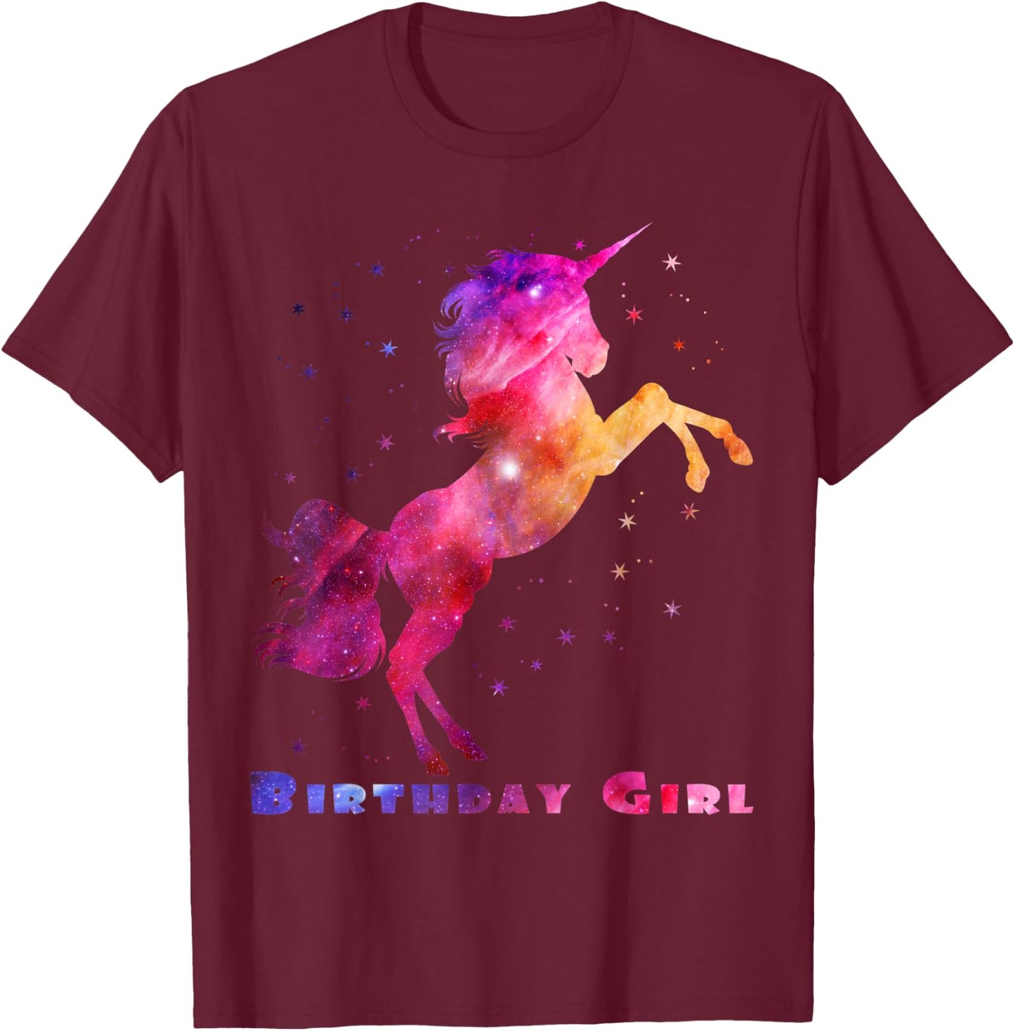 Space Unicorn Birthday Girl Galaxy Unicorn Cute Teens Kids T-Shirt - T-Shirt | Maroon