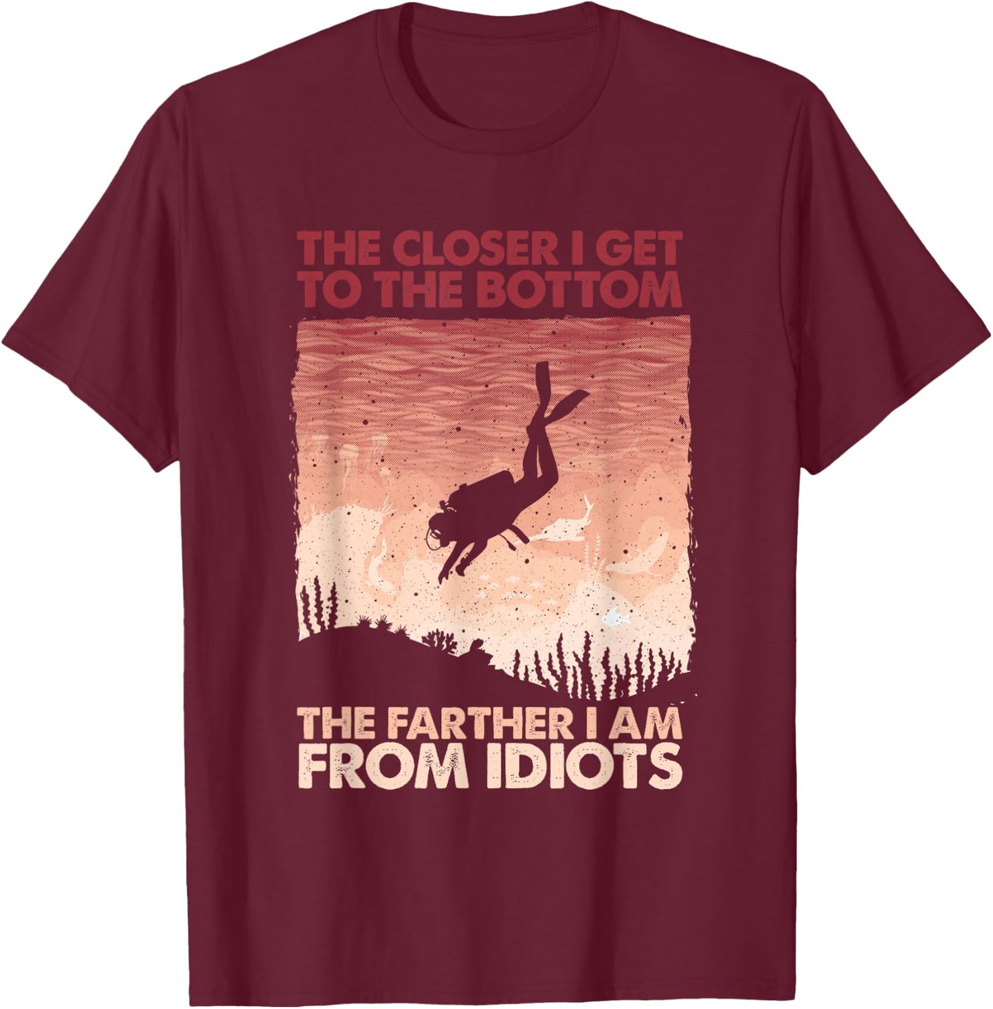 Funny Scuba Diving Women Underwater Sea Scuba Diver T-Shirt - T-Shirt | Maroon