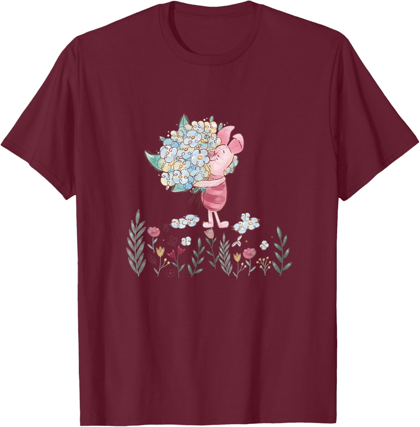 Disney - Piglet with Love T-Shirt - T-Shirt | Maroon
