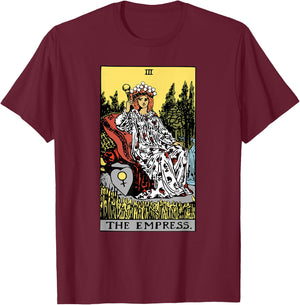 The Empress Tarot Card Rider Waite T-Shirt - T-Shirt | Maroon