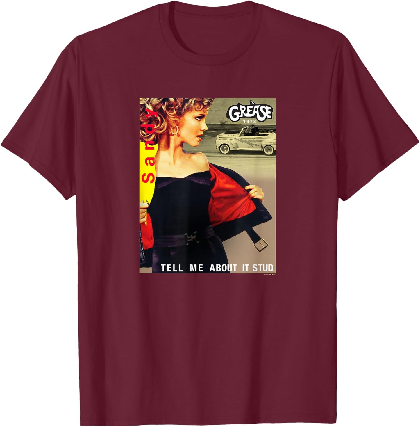 Grease - Sandy Tell Me About It T-Shirt - T-Shirt | Maroon