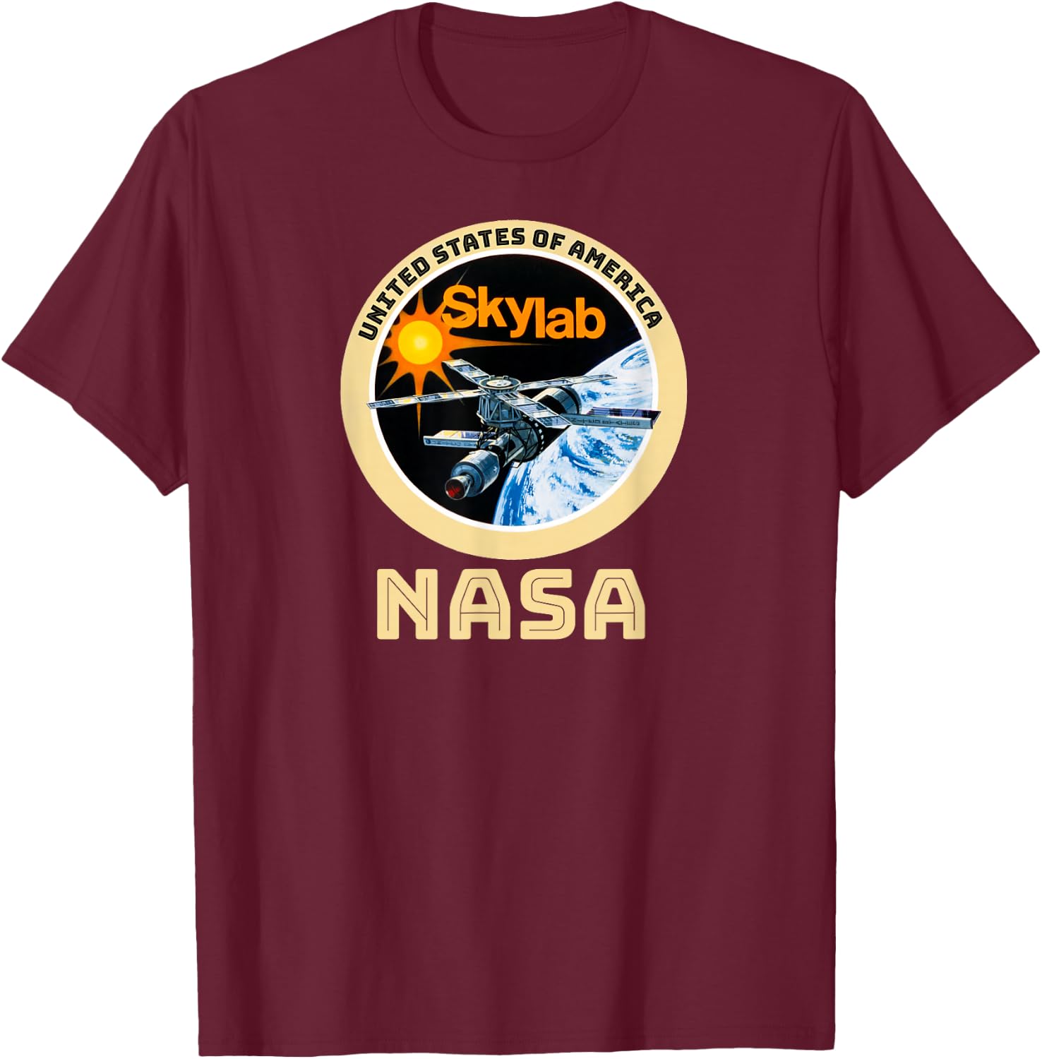 USA Skylab NASA T Shirt T-Shirt - T-Shirt | Maroon