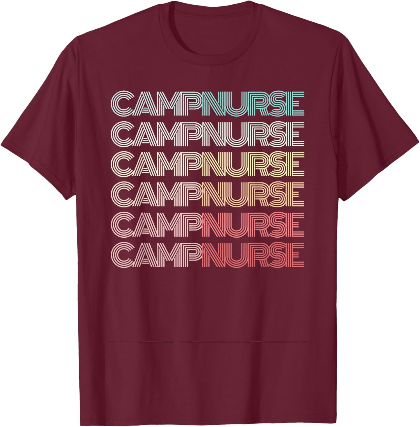 Retro CAMP NURSE Groovy Nursing Student Camping Medical RN T-Shirt - T-Shirt | Maroon