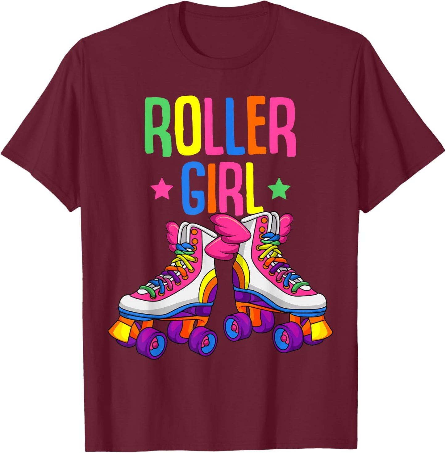 Roller Girl Roller Skates Roller Skates Girls T-Shirt - T-Shirt | Maroon