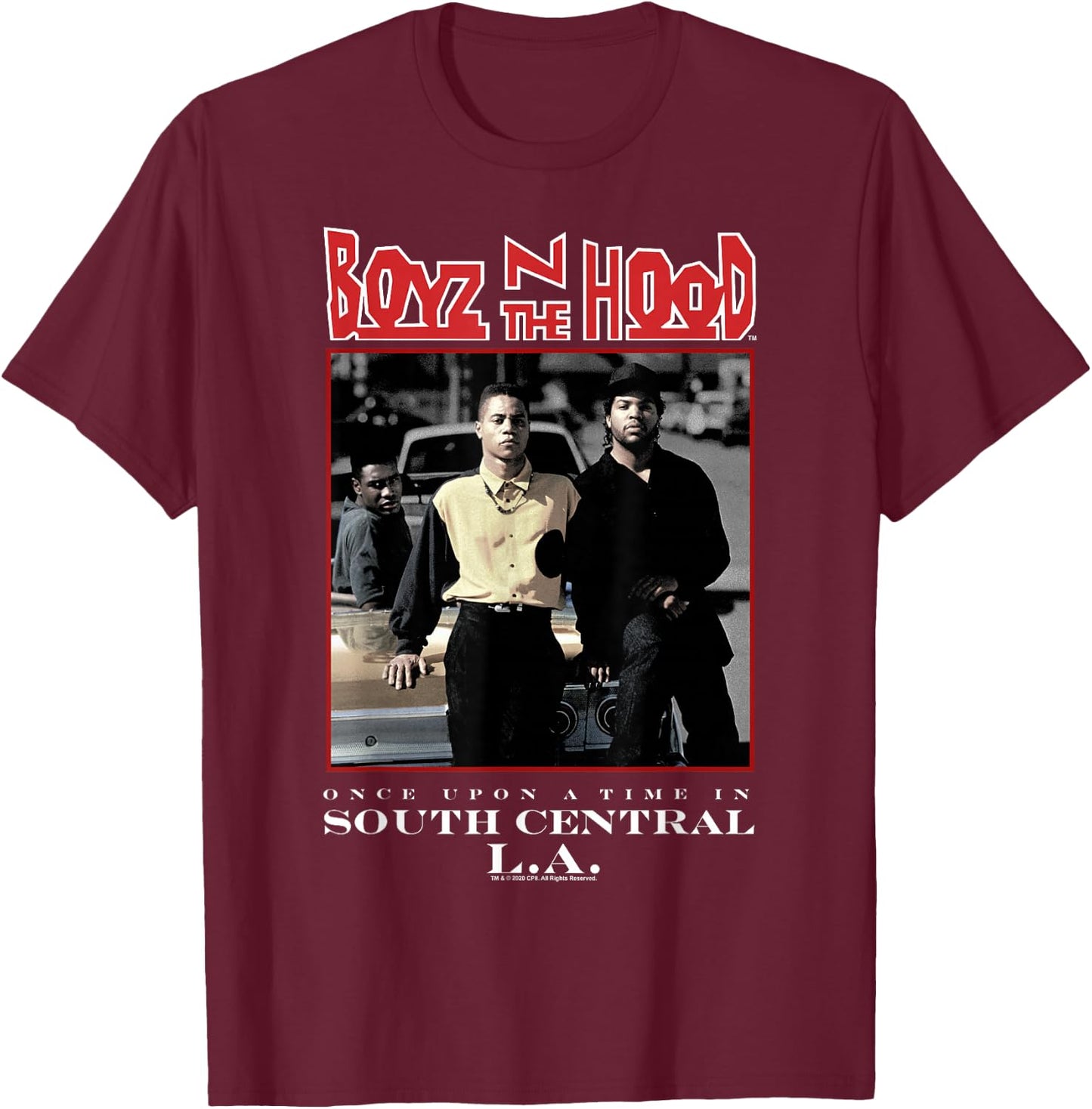 Boyz N The Hood Group Movie Poster T-Shirt - T-Shirt | Maroon