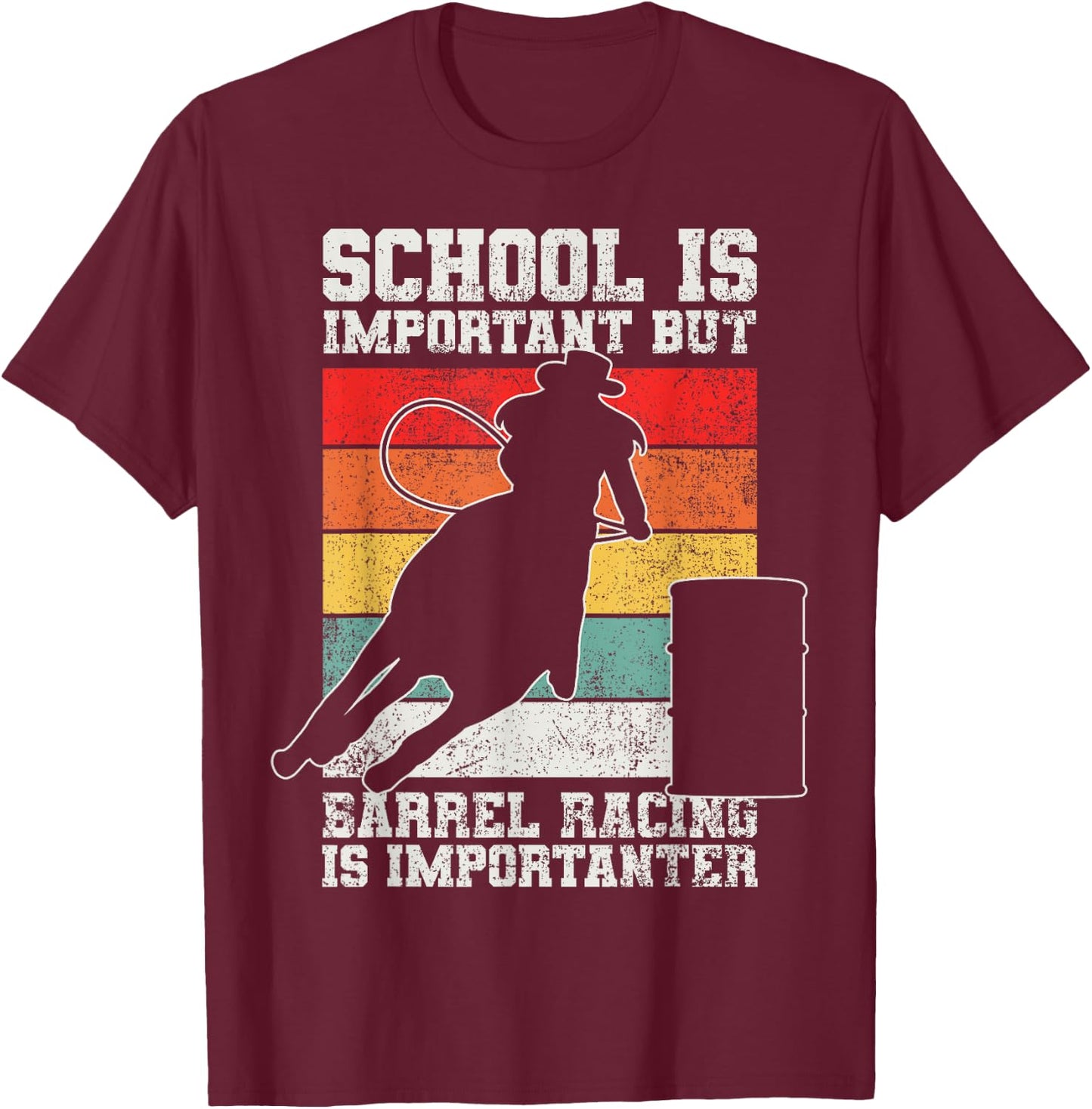 Barrel Racing Barrel Racer Horse Riding T-Shirt - T-Shirt | Maroon