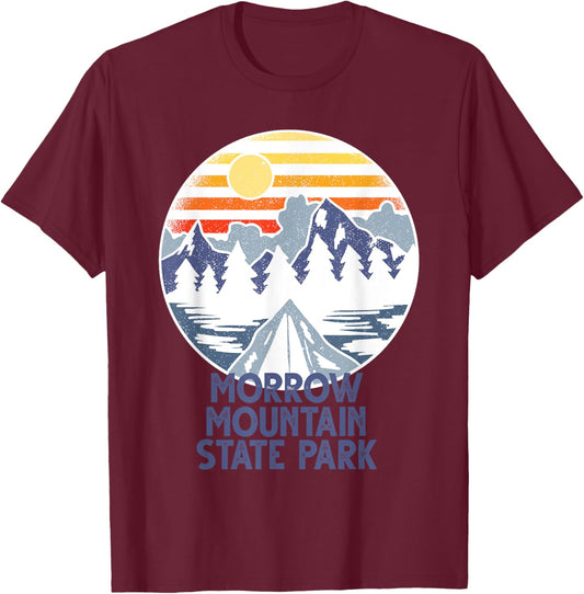 Morrow Mountain State Park, North Carolina Camping T-Shirt - T-Shirt | Maroon