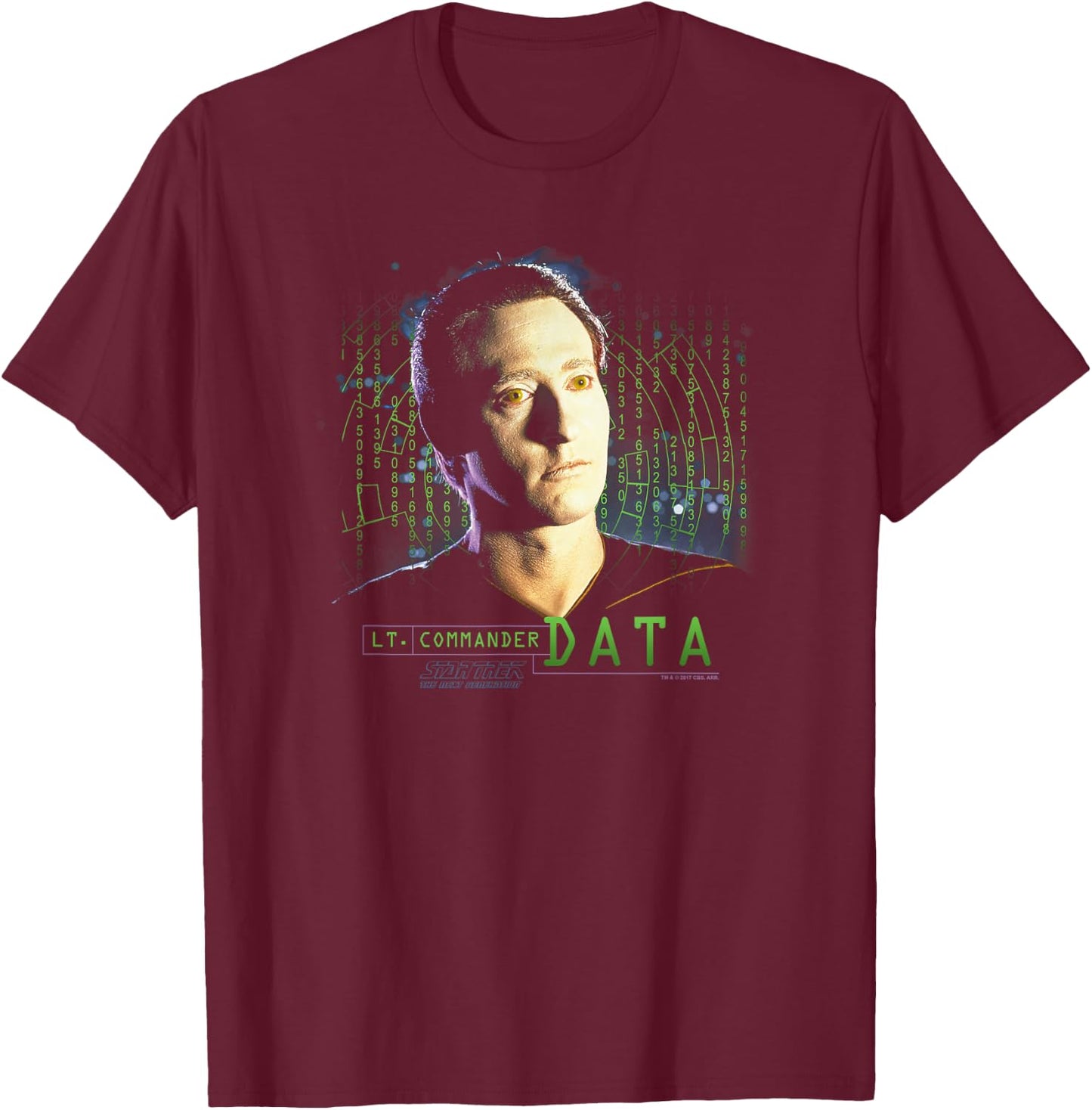 Star Trek Data T-Shirt - T-Shirt | Maroon