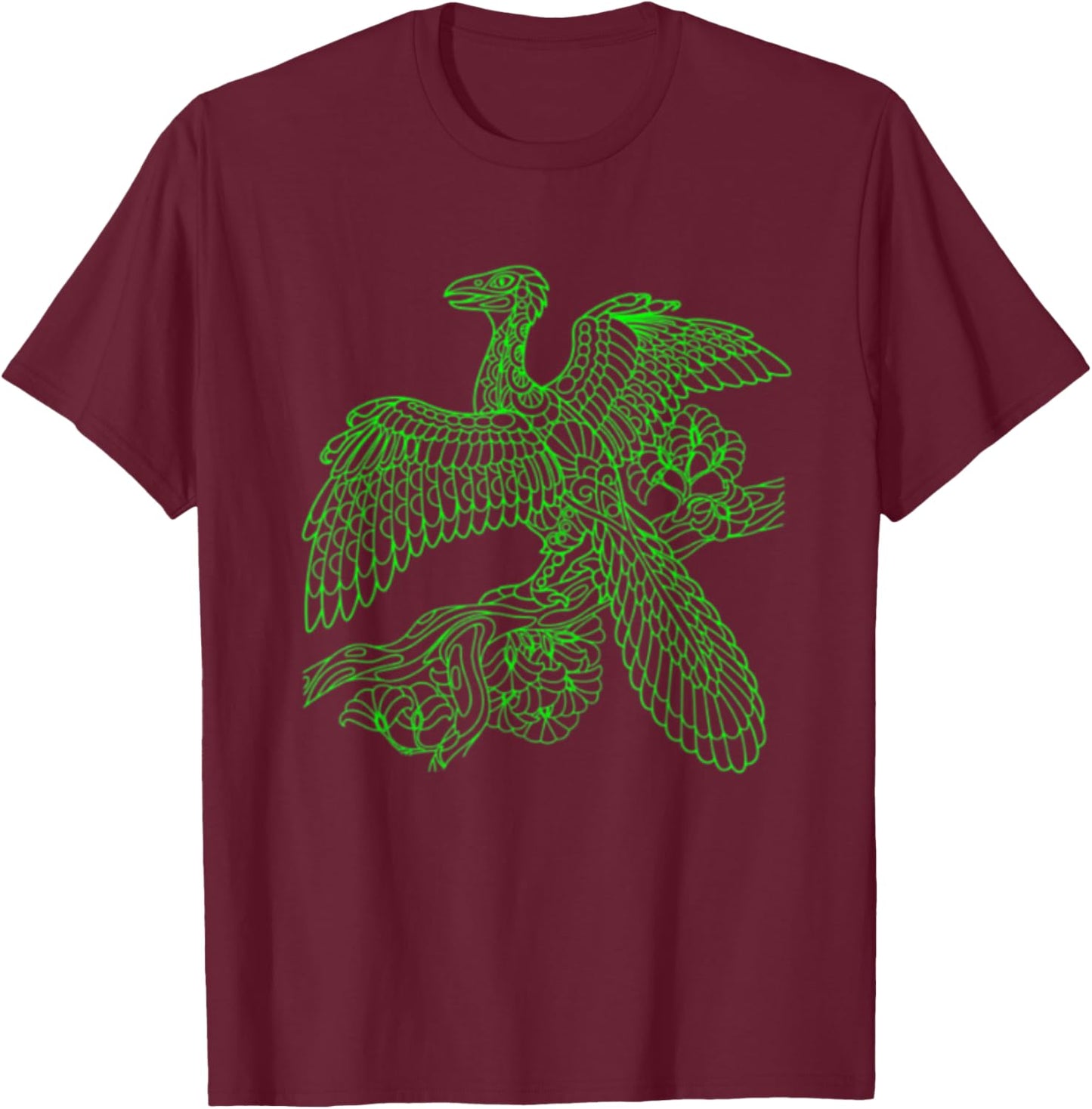 Archaeopteryx or Urvogel Flying Dinosaur Bird T-Shirt - T-Shirt | Maroon