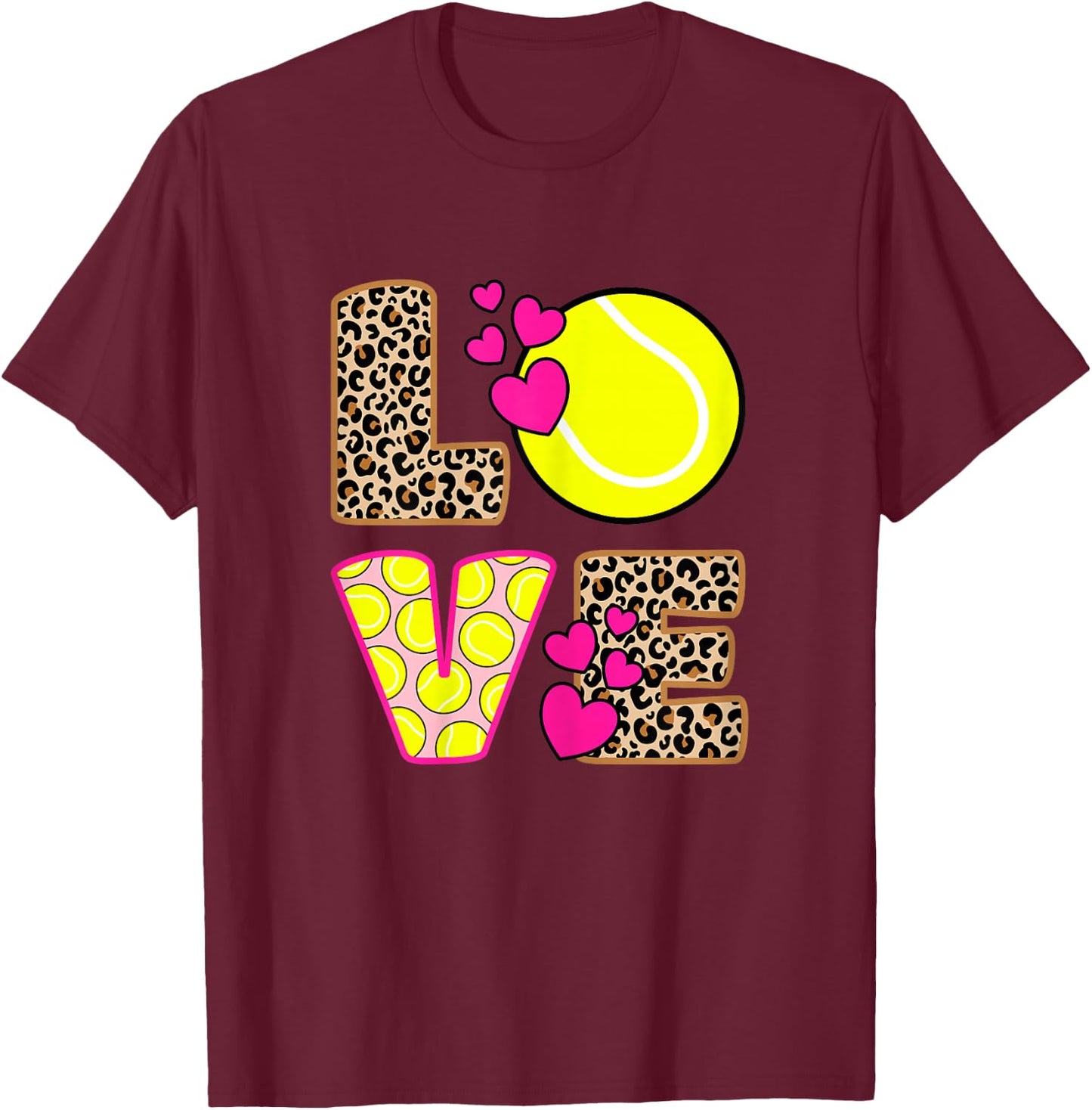 Love Tennis Player Women Girls T-Shirt - T-Shirt | Maroon