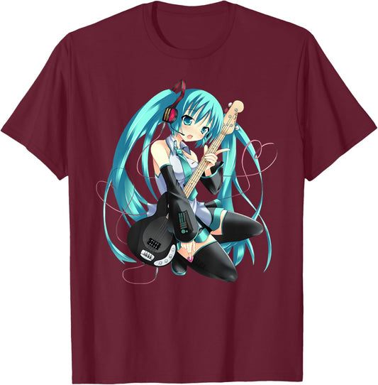Perfect Anime Girl, I love Music, Anime and Manga Cosplays T-Shirt - T-Shirt | Maroon